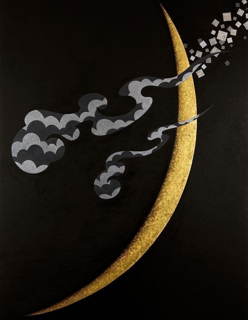 緩田一郎：雪月花 月