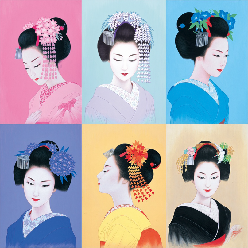 鶴田一郎: 舞妓シリーズ 桜　藤　朝顔 桔梗　紅葉　梅　 2008