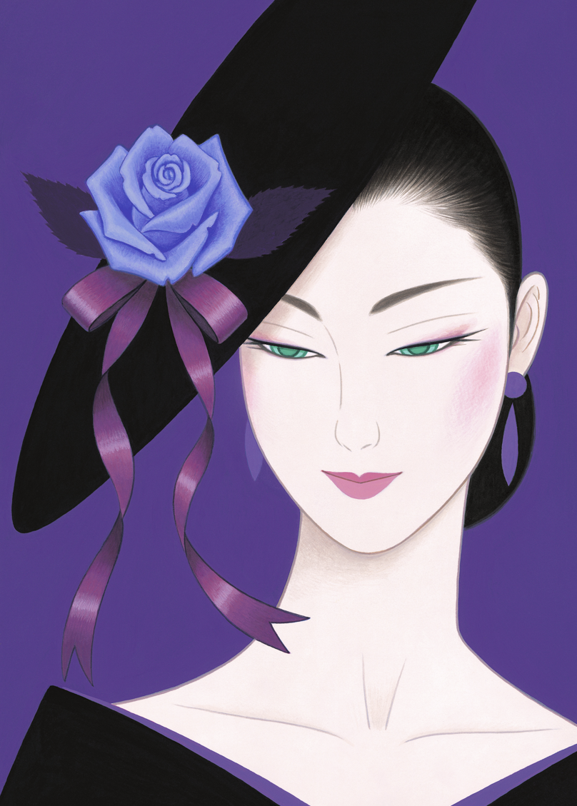 鶴田一郎: 黒いドレスに青いバラ 2010